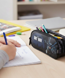 Estojo Escolar Infantil Batman com Três Divisórias
