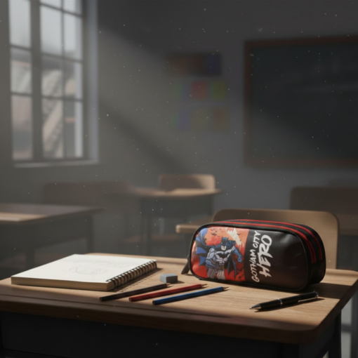 Estojo Escolar Infantil Batman com Três Divisórias Maxlog