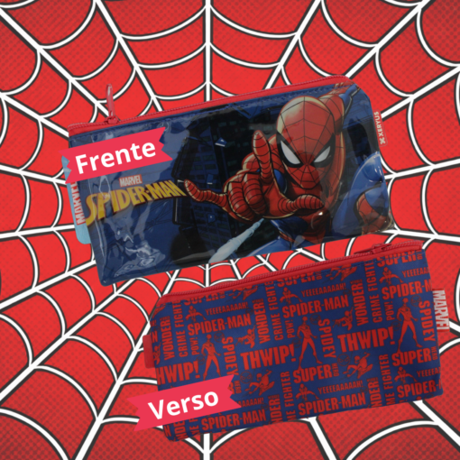 Estojo Fino Homem Aranha Marvel Escolar Infantil