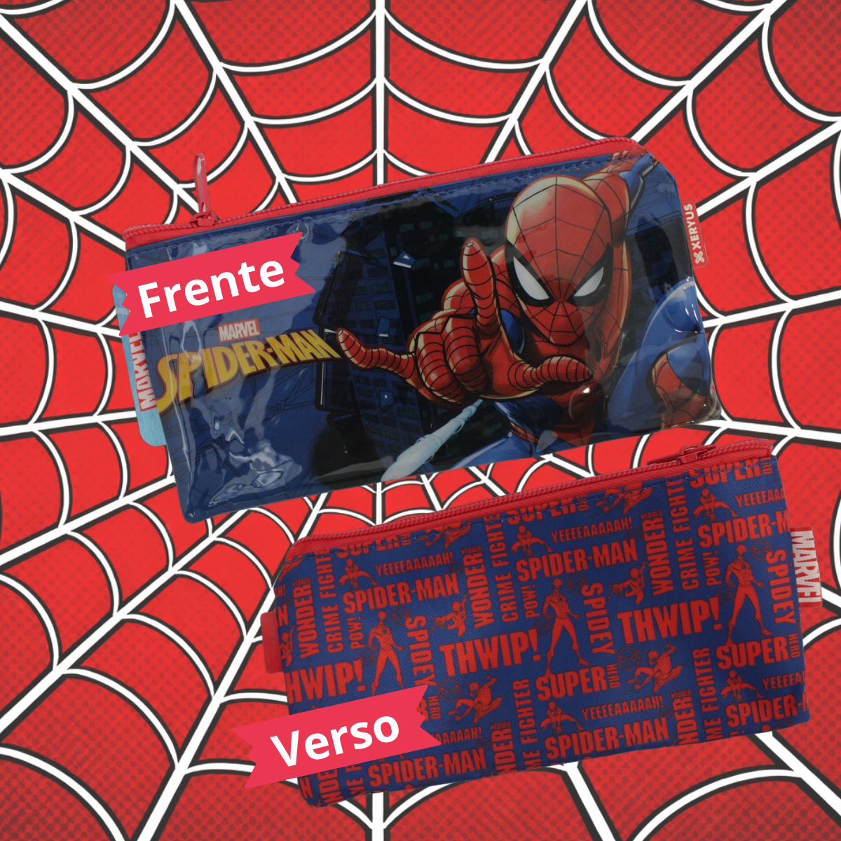 Estojo Fino Homem Aranha Marvel Escolar Infantil