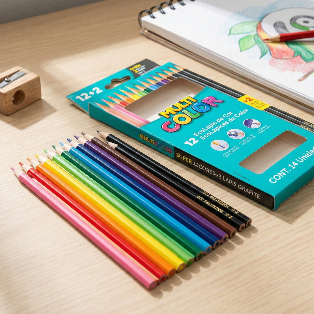 lapis de cor multicolor 12 cores