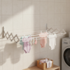 Varal Sanfonado de Parede Aço Branco 80cm Secalux