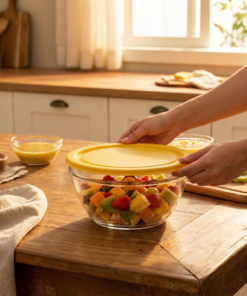 tigela de vidro com tampa Nadir