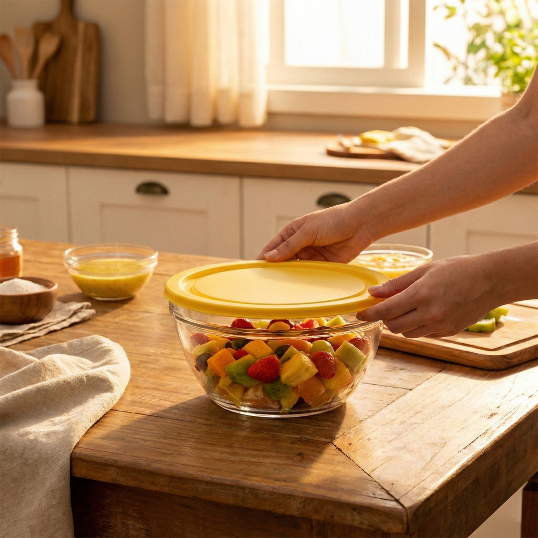 tigela de vidro com tampa Nadir