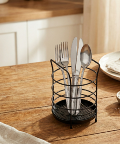 Porta talheres aramado preto