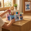 Porta Canetas Stitch Plasútil com Bandeja 4 Peças