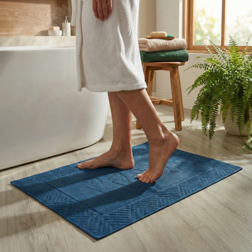 toalha de piso antiderrapante pezinho da Teka