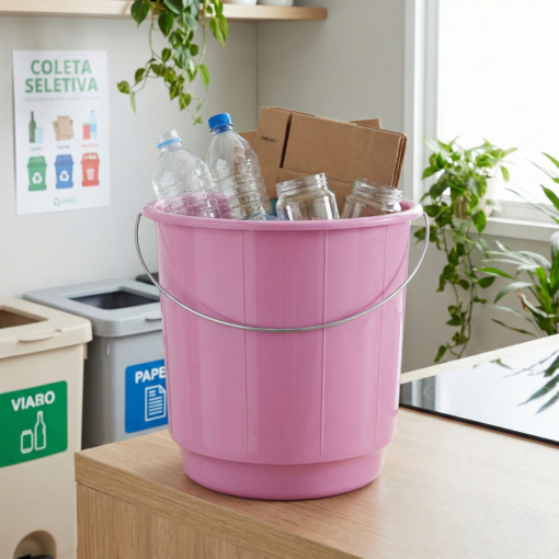 Balde 15 Litros Coleta Seletiva Arqplast Preto