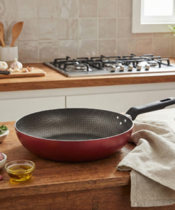 frigideira antiaderente funda Vermelha