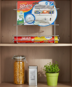 porta rolos triplo cromado