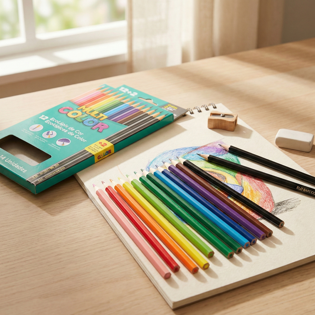 lapis de cor multicolor 12 cores