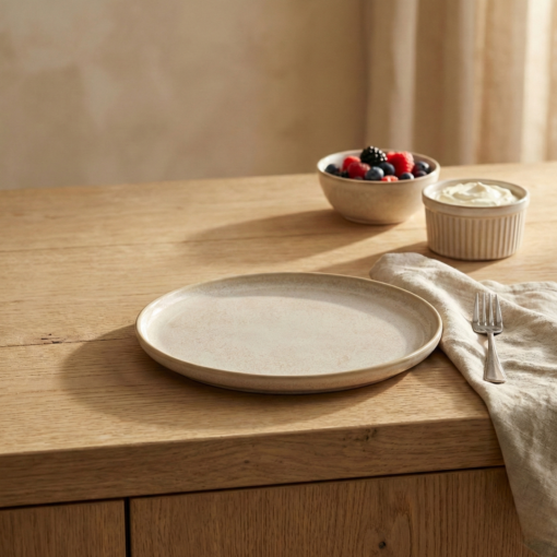 Prato de Sobremesa Bio Latte Stoneware Porto Brasil