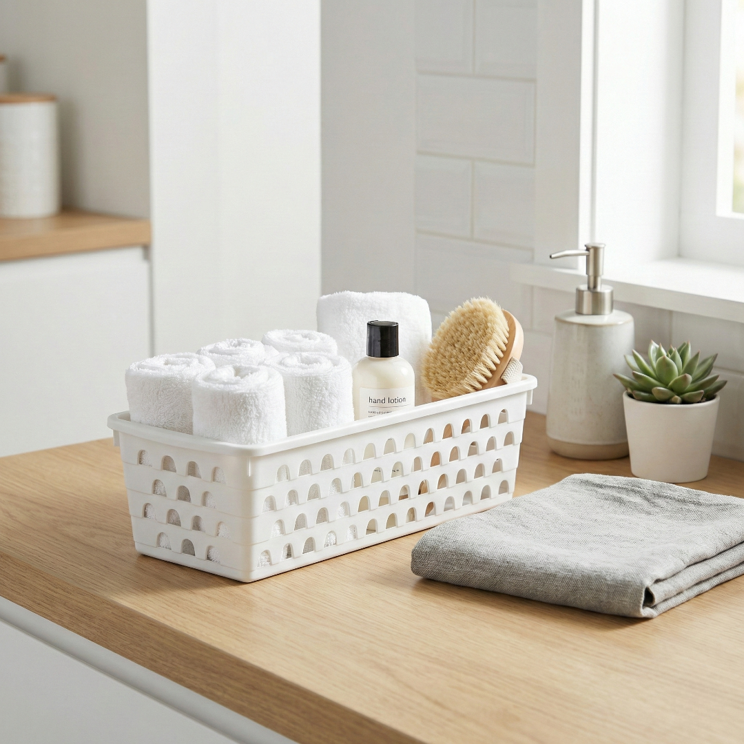 cesto multiuso retangular branco