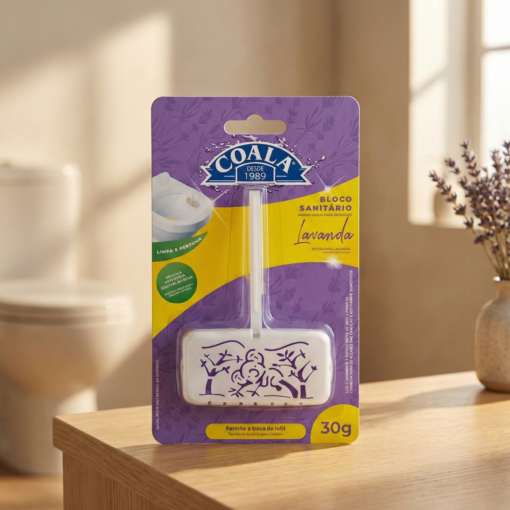 Bloco Sanitário Lavanda 30g com Suporte para Vaso