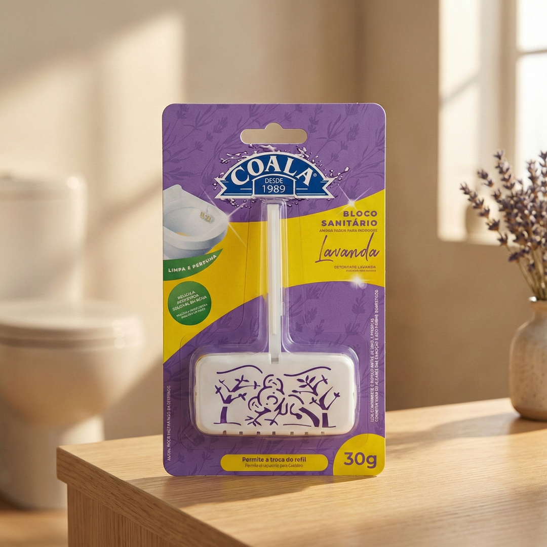 bloco sanitário lavanda com suporte