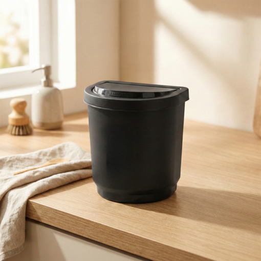 Lixeira Pia Sanremo Flip 2,5 Litros Basculante Preta