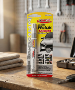 Caneta Retok Automotivo Prata Metálico