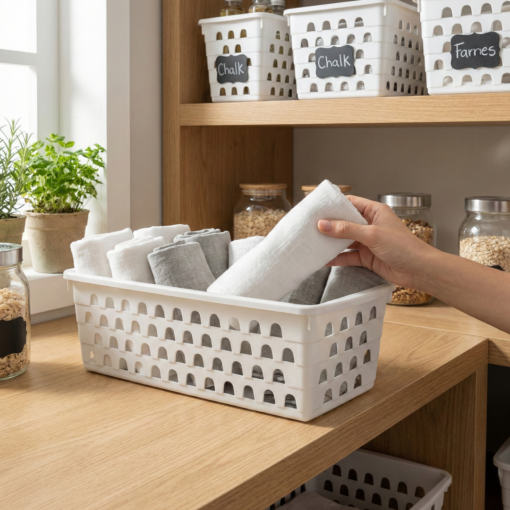 Cesto Multiuso Retangular Branco Organizador Gaveta Uninjet