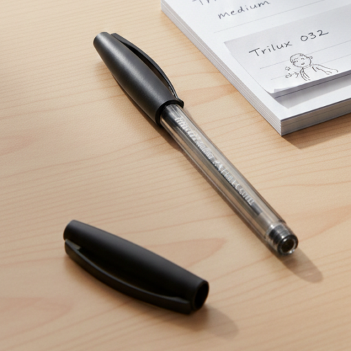 Caneta Preta Trilux Ponta Média Faber Castell