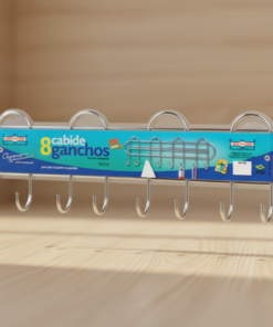 cabide 8 ganchos cromado