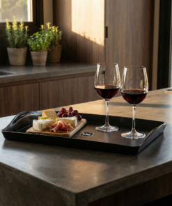 bandeja plástica preta Retangular uz