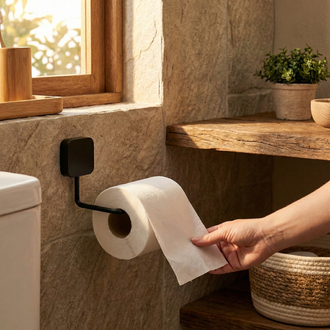 papeleira adesiva preta da Metaltru