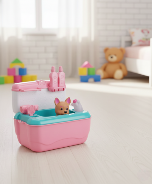 Maleta Veterinária Infantil Doutor Canino Rosa Roma Brinquedos