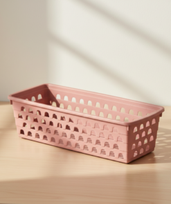 cesto multiuso retangular rosa