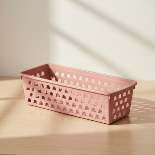 Cesto Multiuso Retangular Rosa Uninjet