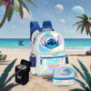 Kit mochila Estojo e canetinha Stitch Prata + 24 canetinhas de brinde