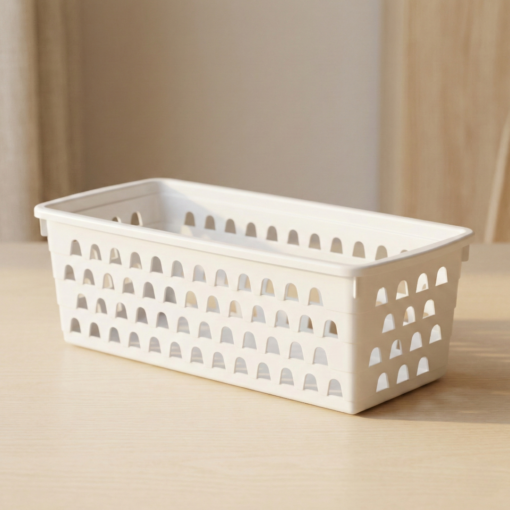 Cesto Multiuso Retangular Branco Organizador Gaveta Uninjet