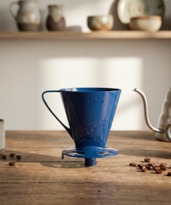 suporte filtro café azul