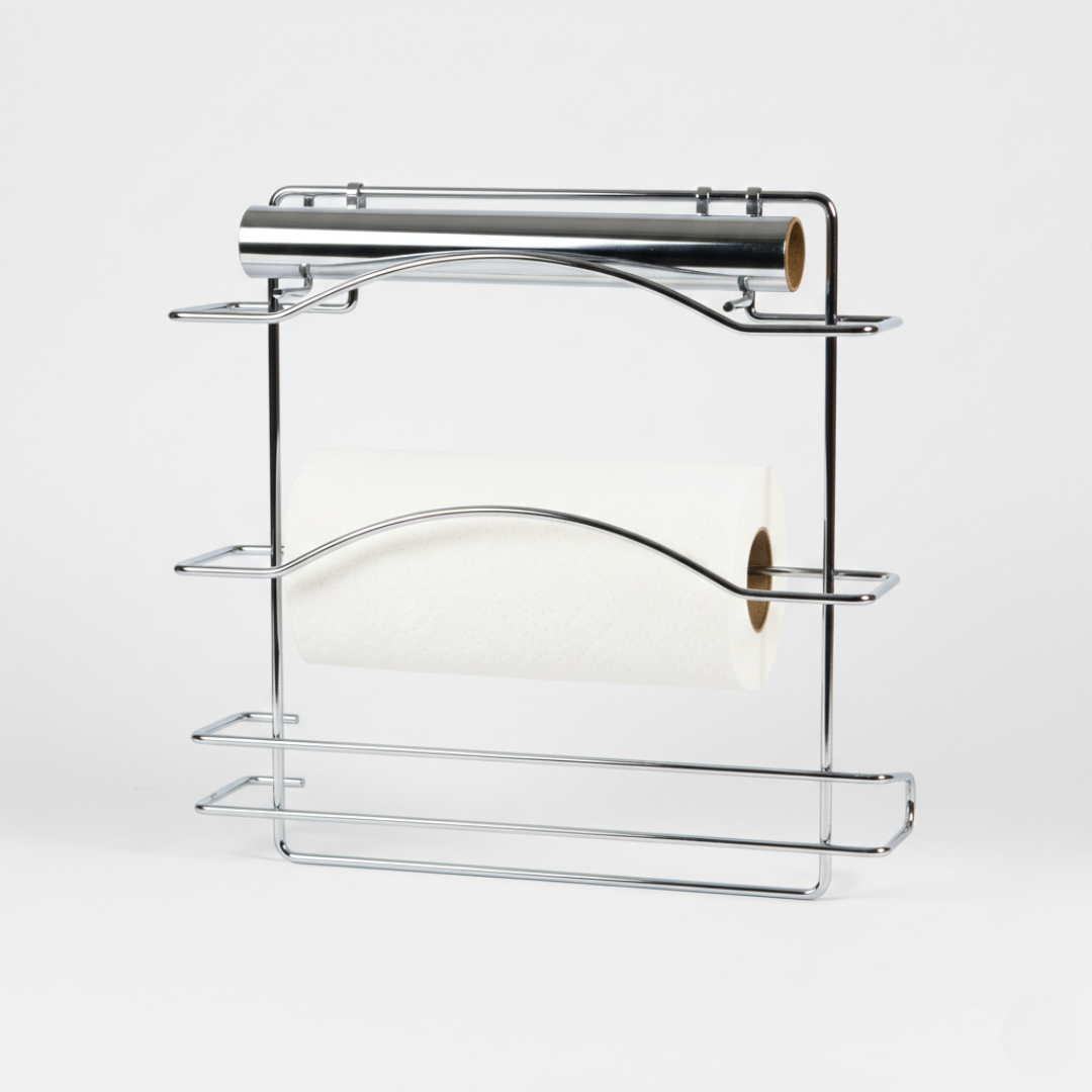 porta rolos triplo cromado