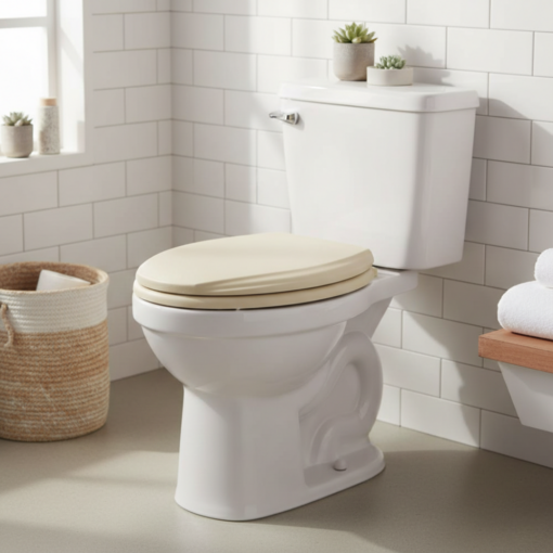 Assento Sanitário Almofadado Areia Oval Slim Astra