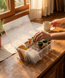 caixa organizadora com divisórias Transparente