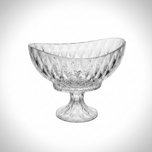 Centro de Mesa de Cristal com Pé Diamond Lyor