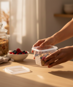 Pote quadrado 250ml com tampa