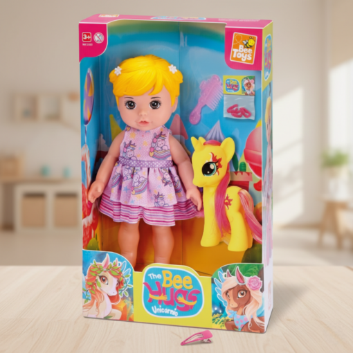 Boneca Bee Hugs Unicórnio Bee Toys