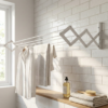 Varal Sanfonado de Parede Aço Branco 80cm Secalux