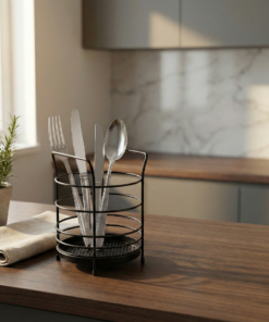 Porta talheres aramado preto