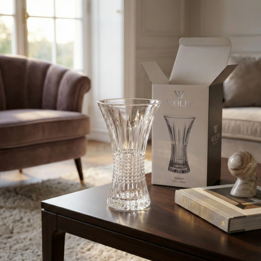 Vaso de Cristal Queen Wolff 15x24cm
