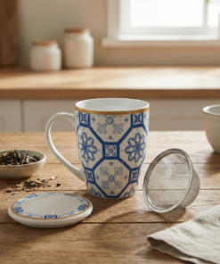 Caneca de porcelana com infusor Lyor