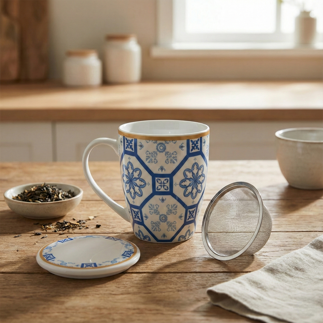 Caneca de porcelana com infusor Lyor