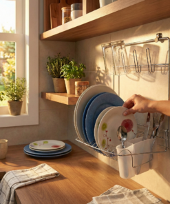 escorredor de parede dobravel cromado