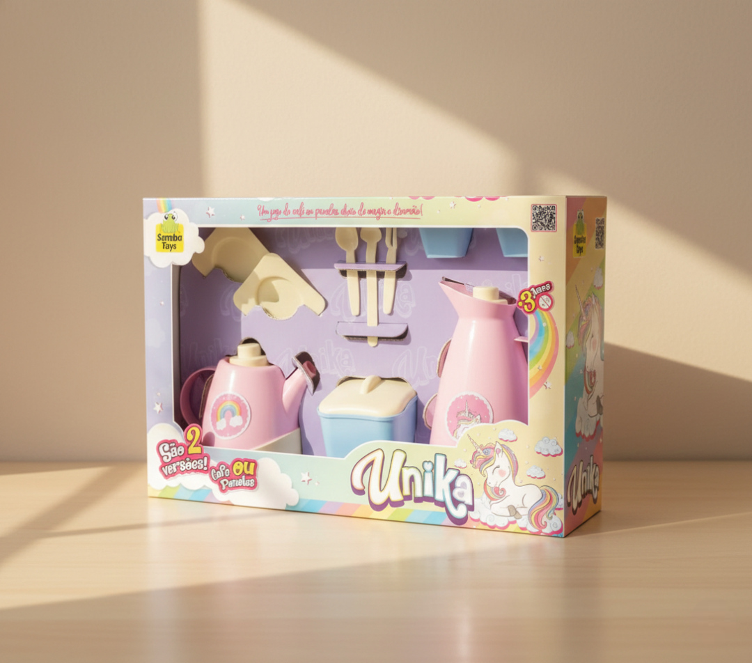 kit hora do cafe brinquedo unicornio