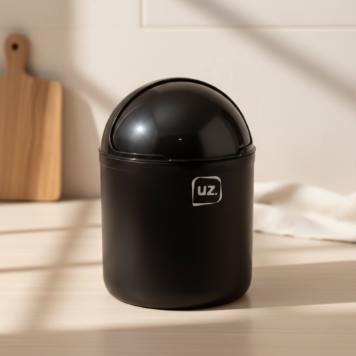 Lixeira Pia Preta 4L Plástico Cozinha Compacta