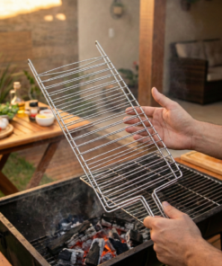 grelha para churrasco dupla reta pequena