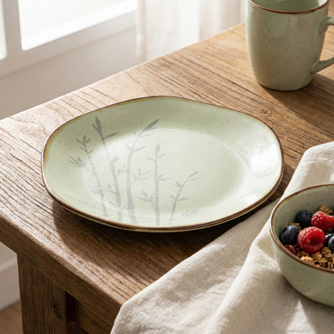 Prato de sobremesa bambu