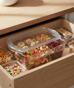 Organizador Retangular Diamante com Divisória Transparente