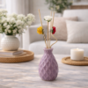 Vaso difusor de cerâmica com varetas decoradas